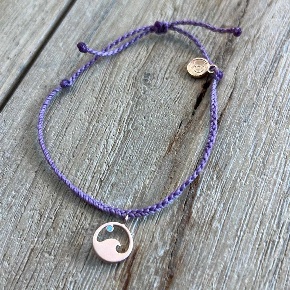 Pura Vida Bracelet Bundle Purple Lavender Macrame Braided Wave Charm Woven Rare - Picture 2 of 7